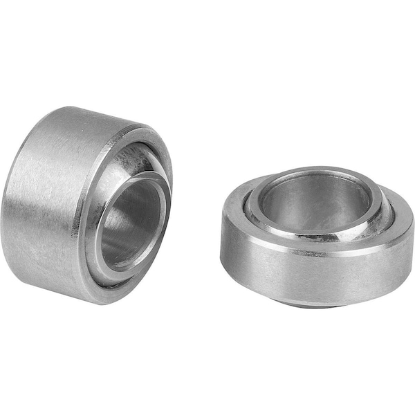 Spherical Bearing Dimensional Series K, D=10H7 D1=21H7 Stainless Steel 1.4571, Comp:Ptfe